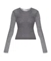 Iro Kerria Lurex Ribbed Top In Gray