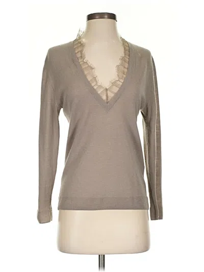 Pre-owned Iro Long Sleeve Top Tan V-neck Tops