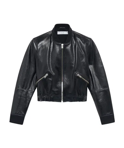 Iro Long-sleeved Leather Jacket In Black