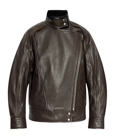 Iro Long-sleeved Leather Jacket In Black