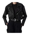 Iro Castilli Biker Jacket In Black Leather In Black