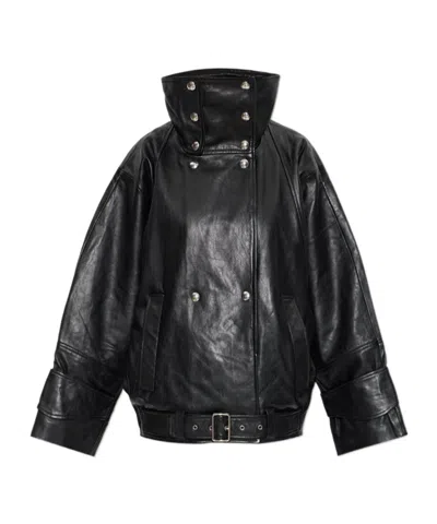 Iro Long-sleeve Leather Jacket In Yellow