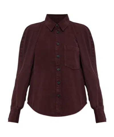 Iro Long-sleeved Shirt In Burgundy