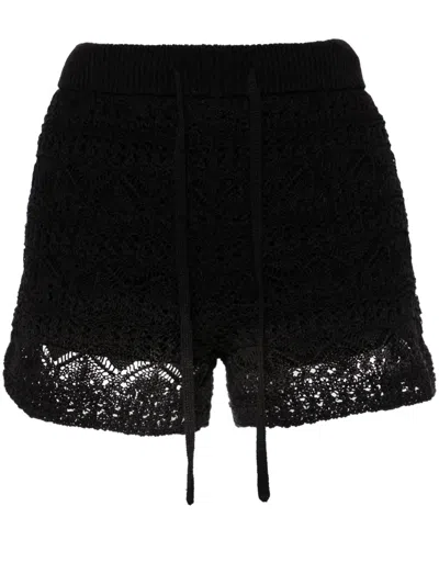 Iro Loreen Crochet-knit Shorts In Black