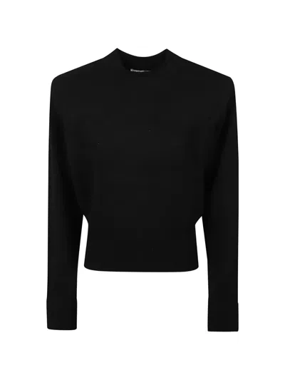 Iro Lovelie Structured-shoulders Double-faced Sweater In Black