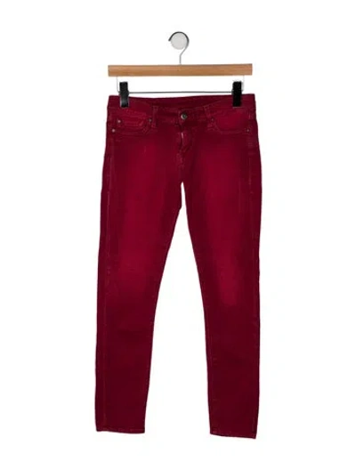 Pre-owned Iro Low-rise Skinny Leg Jeans In Red