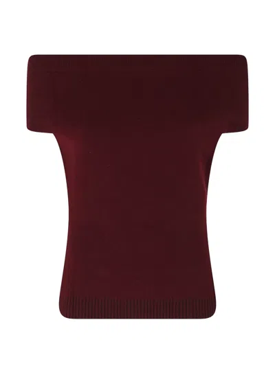 Iro Lucky Off-shoulder Sweater In Red