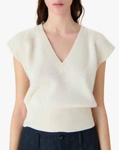 Iro Ludovica V Neck Sweater In Ecru In White