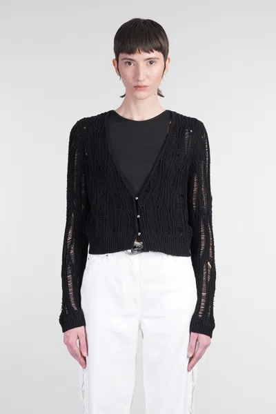 Iro Luna Cardigan In Black Cotton In 黑色
