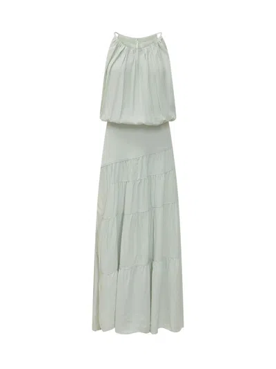 Iro Luxe Mini Suit Dress With Ruffle Skirt And Slimlines In Gray
