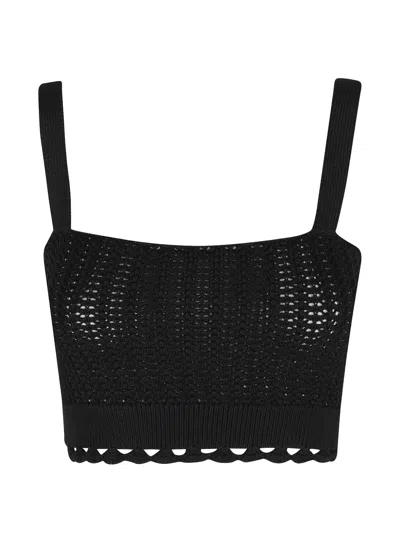 Iro Lyanne Crochet-knit Bralette Top In Black