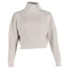 Iro Macky Waffle-knit Half-zip Sweater In Cream Acrylic