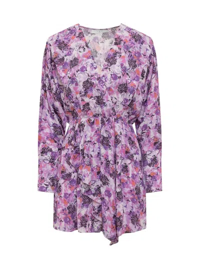 Iro Madea Floral-print Minidress In Purple