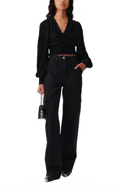 Iro Mait Cargo Baggy Jeans In Black/strass