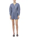 Iro Majunga Leather Playsuit In Grey
