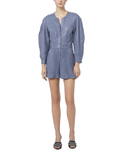 Iro Majunga Leather Playsuit In Purple