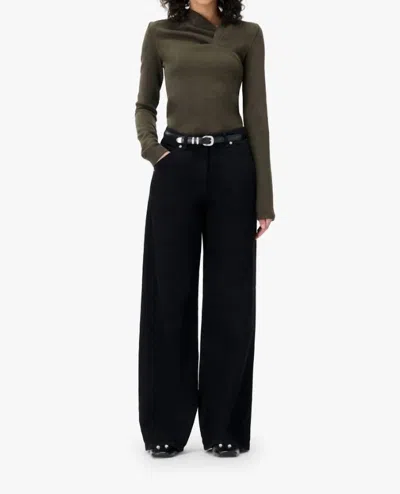 Iro Mala Asymmetrical Top In Military Khaki In Green