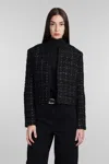 Iro Malano Tailored Check Tweed Jacket In Black