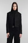Iro Malano Tailored Check Tweed Jacket In Black