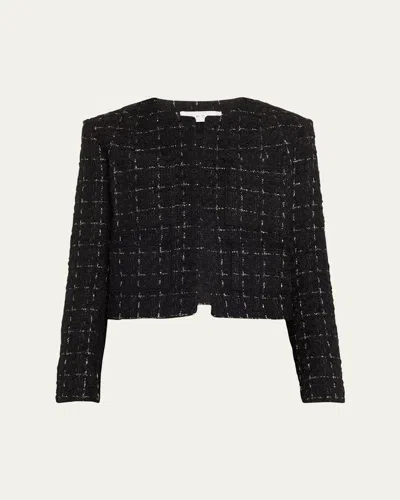 Iro Malano Tailored Check Tweed Jacket In Black