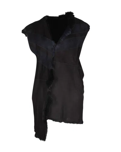 Iro Manami Shearling Fur Vest In Black Suede