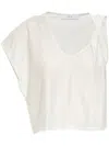 Iro Relaxed Fit V-neck T-shirt With Cropped Hem In White