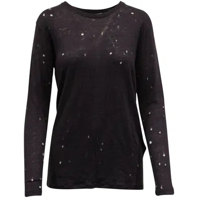 Iro Marvina Long Sleeve T-shirt In Black Linen