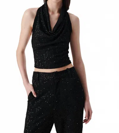 Iro Masanne Sequin Halter Top In Black