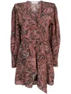 Iro Masca Swirl-print Silk Minidress In Orange