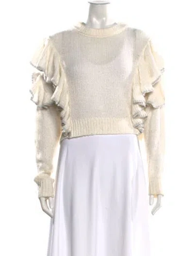 Pre-owned Iro Merino Wool Crew Neck Sweater In White