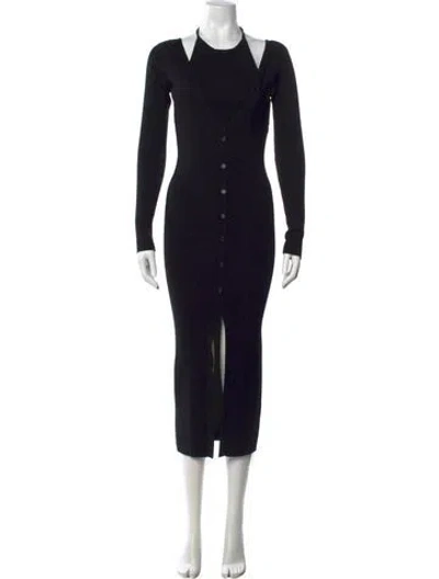 Pre-owned Iro Merino Wool Long Dress In Black