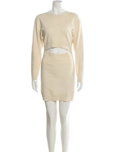 Pre-owned Iro Merino Wool Mini Dress In Neutrals