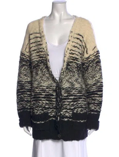 Pre-owned Iro Merino Wool Patterned Sweater In Black/white