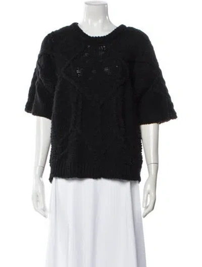Pre-owned Iro Merino Wool Scoop Neck Sweater In Black