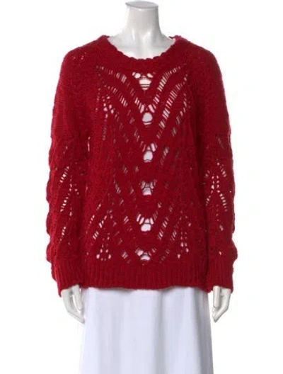 Pre-owned Iro Merino Wool Scoop Neck Sweater In Red