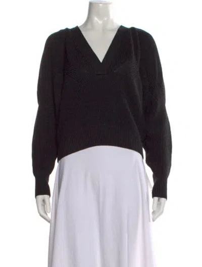 Pre-owned Iro Merino Wool V-neck Sweater In Black