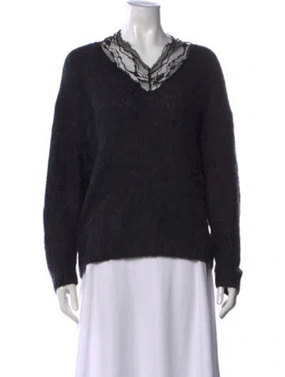 Pre-owned Iro Merino Wool V-neck Sweater In Black