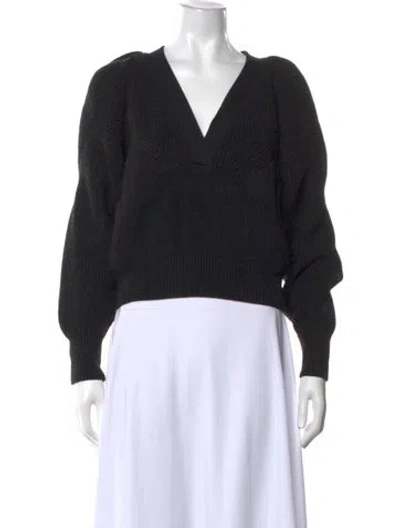 Pre-owned Iro Merino Wool V-neck Sweater In Black