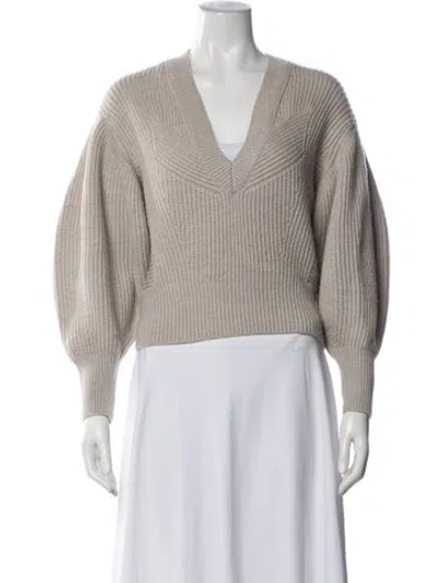 Pre-owned Iro Merino Wool V-neck Sweater In Blue