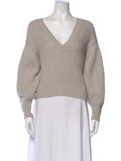 Pre-owned Iro Merino Wool V-neck Sweater In Gray