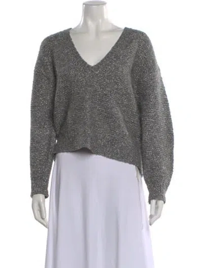 Pre-owned Iro Merino Wool V-neck Sweater In Gray