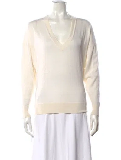 Pre-owned Iro Merino Wool V-neck Sweater In Neutral