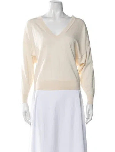 Pre-owned Iro Merino Wool V-neck Sweater In Neutrals