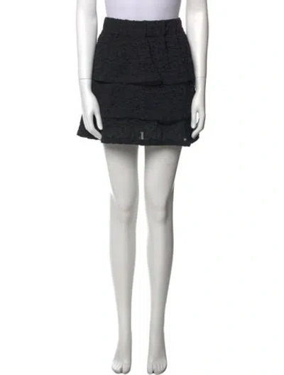 Pre-owned Iro Mesh Accents Mini Skirt In Black