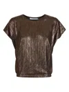 Iro Metallic-effect Pleated Top In Brown