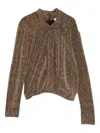 Iro Metallic High-neck Sweater In Brown