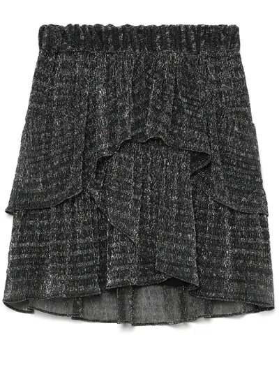 Iro Metallic-threads Mini Skirt In Gray
