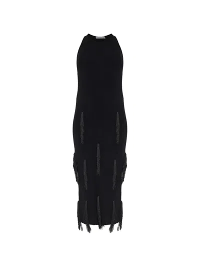 Iro Midi Fringe Dress In Black
