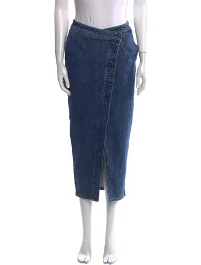 Pre-owned Iro Midi Length Skirt In Blue