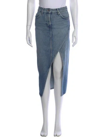 Pre-owned Iro Midi Length Skirt In Blue
